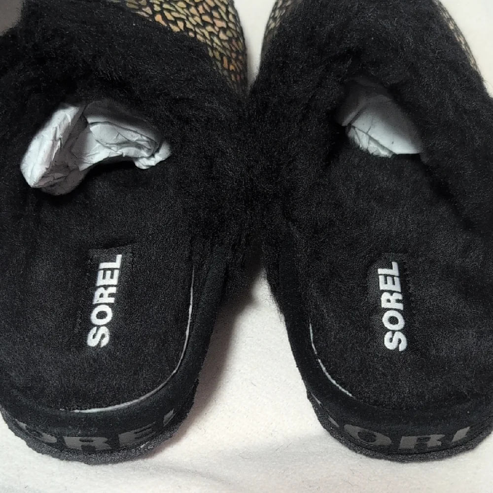 Sorel Nakiska Slide II Iridescent & Black Suede Slippers Youth Size 2